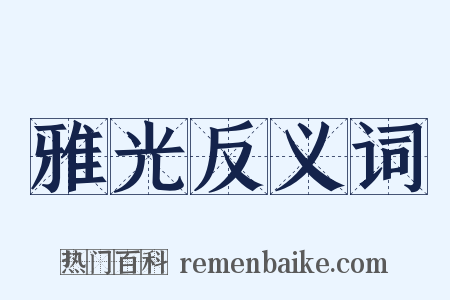 雅光反义词是什么意思的图片